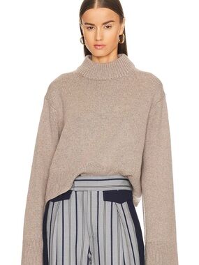 Helsa Pamelia Crew Neck Tan Sweater